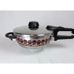Vtg Fissler Vitavit Solar Dot Pressure Cooker Skillet Germany Stainless 2.5L